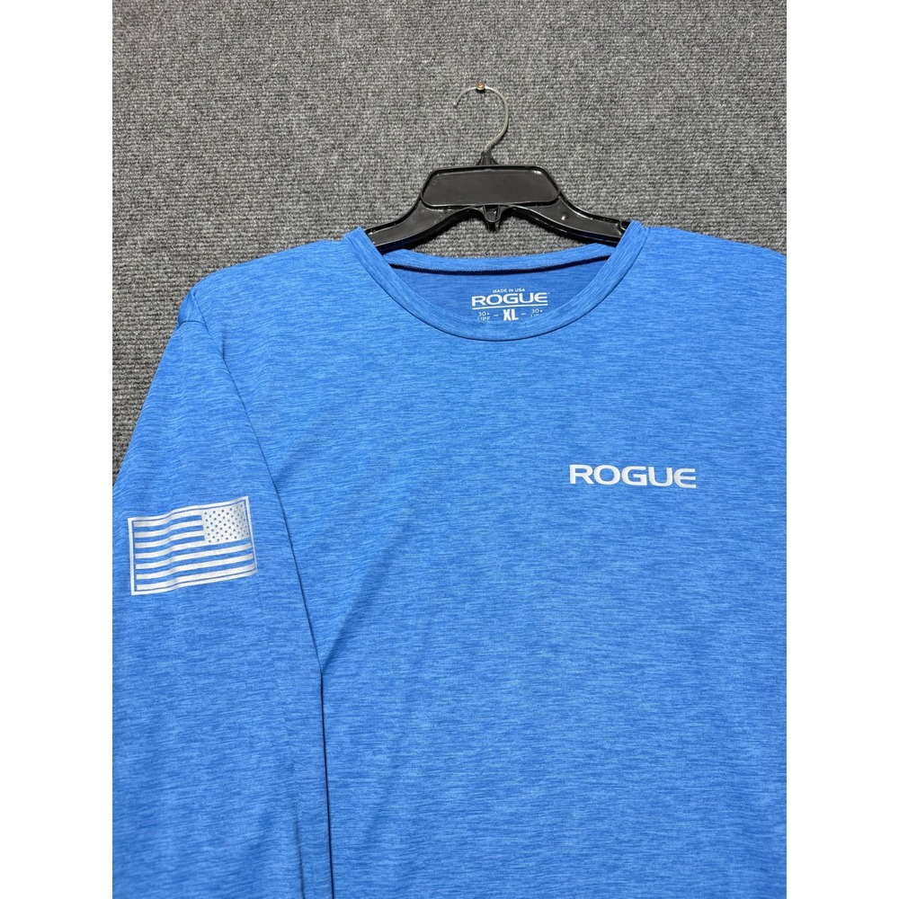 Rogue Long Sleeve Shirt Men XL Blue Excellent Don't Weaken UPF 30+ Graphic - Picture 3 of 9